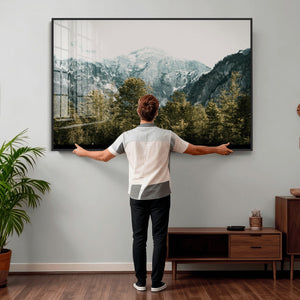 Mountain Forest Wall Art Canvas Print, Alpine Landscape