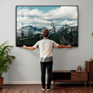 Mountain Forest Wall Art Canvas Print, Alpine Pine Tree