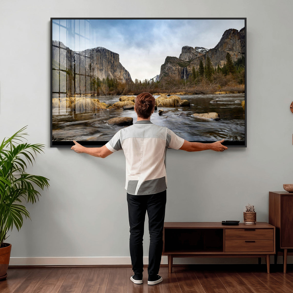 Yosemite Valley Mountain Landscape Wall Art Canvas Print,