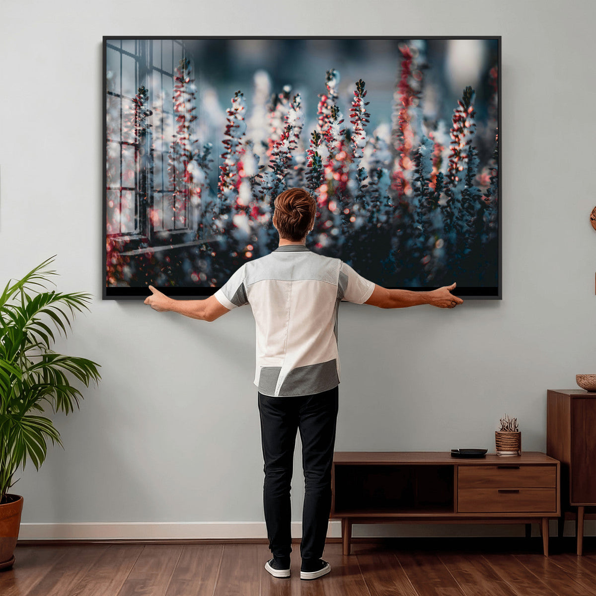 Winter Heather Wall Art Canvas Print, Frosted Floral Nature