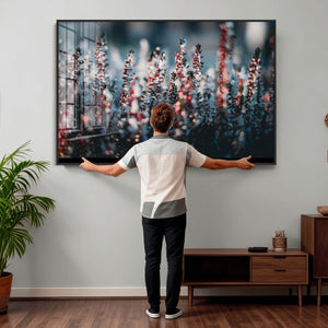 Winter Heather Wall Art Canvas Print, Frosted Floral Nature