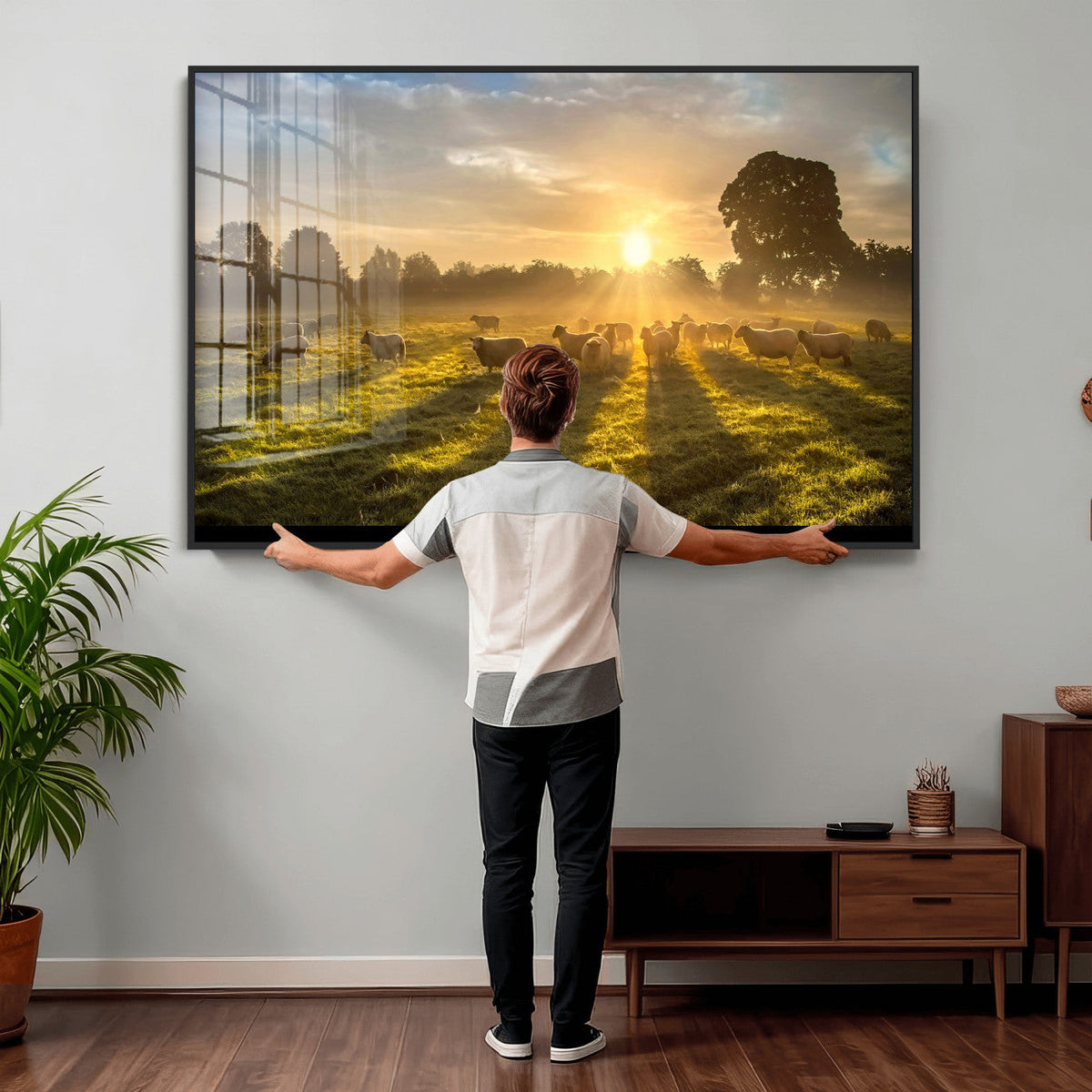 Sheep Wall Art Canvas Print – Rural Farm Animal Artwork