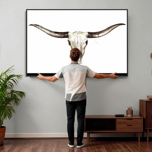 Longhorn Skull Wall Art Canvas Print – Rustic Western