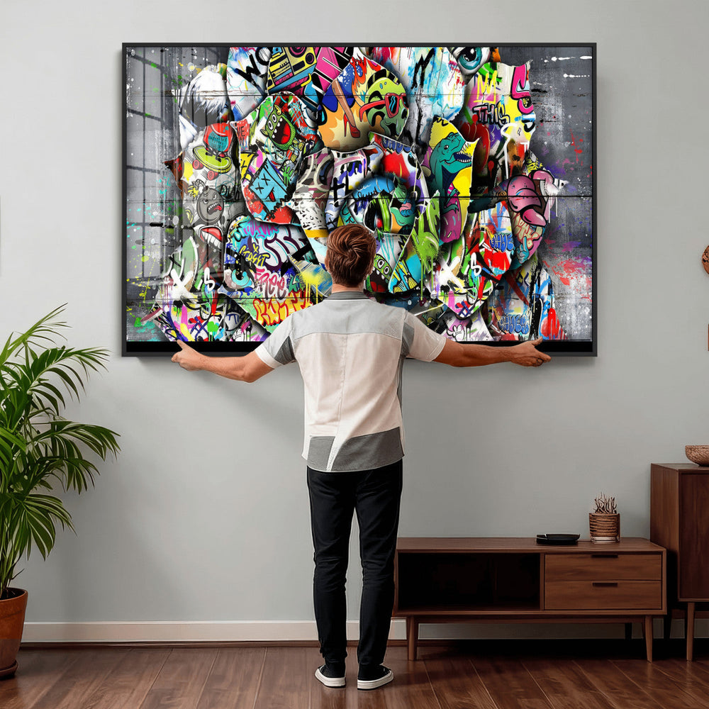 Abstract Graffiti Collage Street Art Wall Art Canvas Print