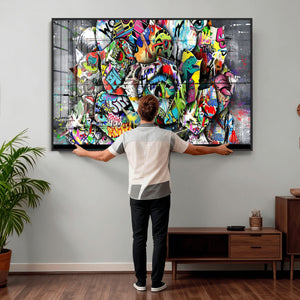 Abstract Graffiti Collage Street Art Wall Art Canvas Print