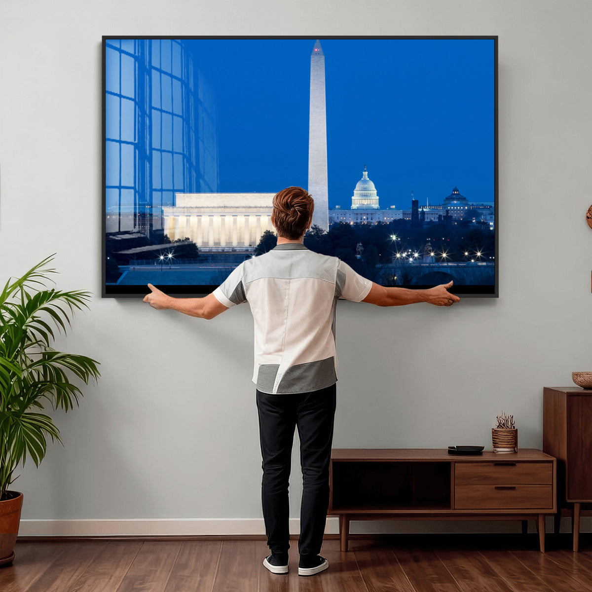 Washington DC Skyline Wall Art Canvas Print – Lincoln
