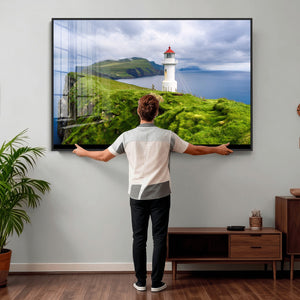Cliffside Lighthouse Wall Art Canvas Print – Coastal