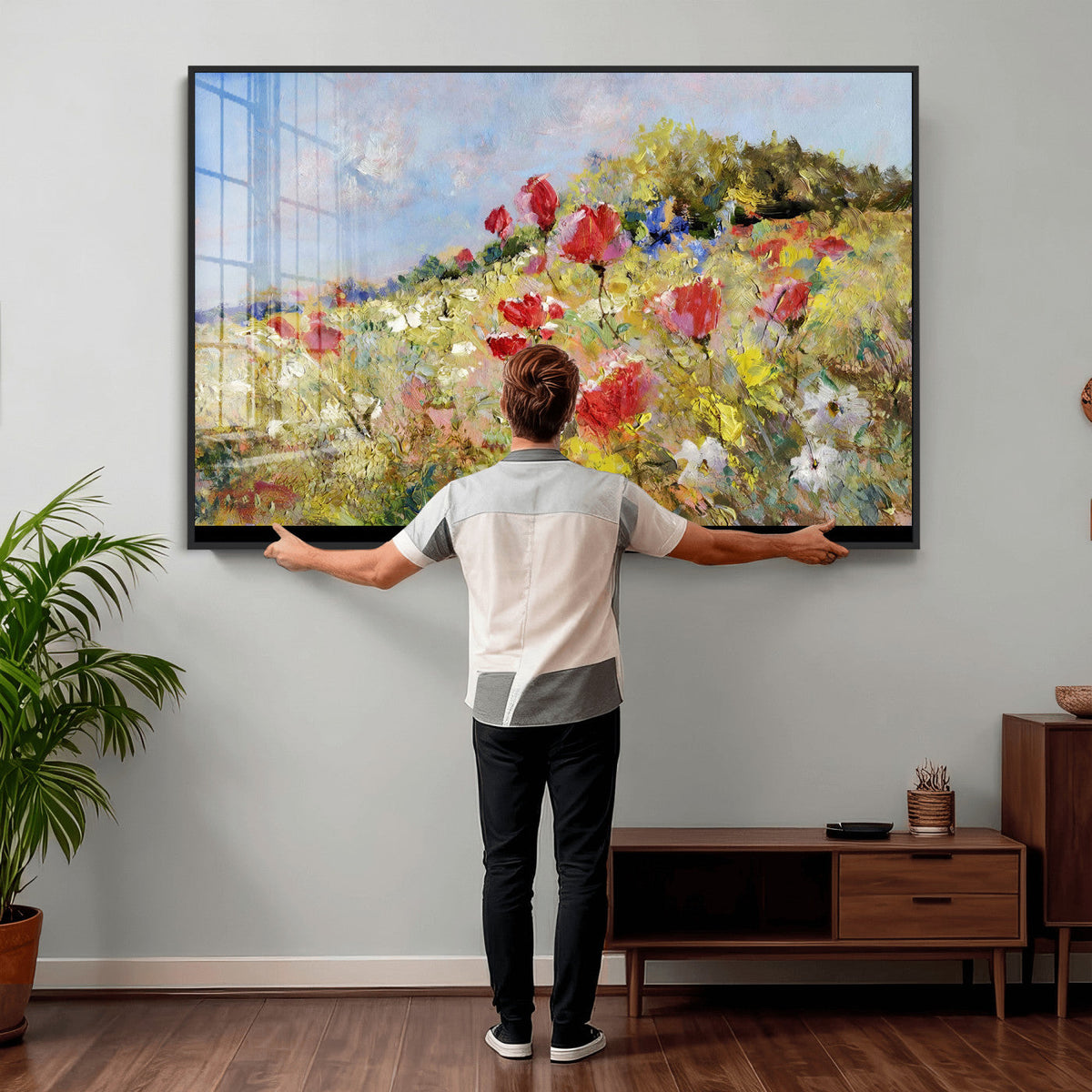 Abstract Mountain Landscape Wall Art Canvas Print – Textured