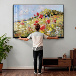 Abstract Mountain Landscape Wall Art Canvas Print – Textured