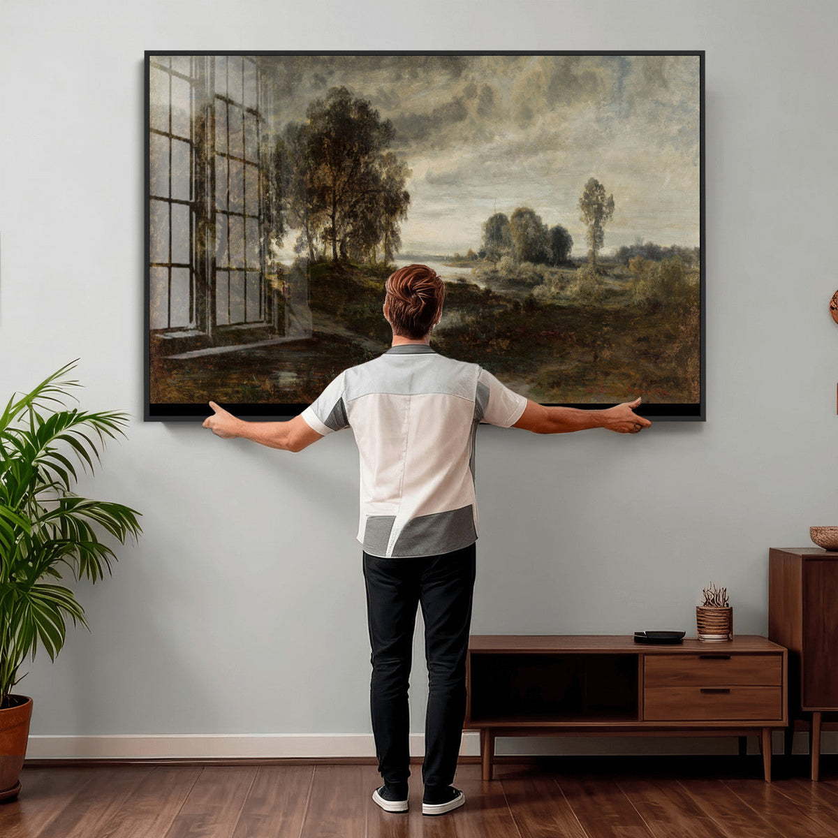 Adolf Dressler Landscape of the Oder River Wall Art Canvas