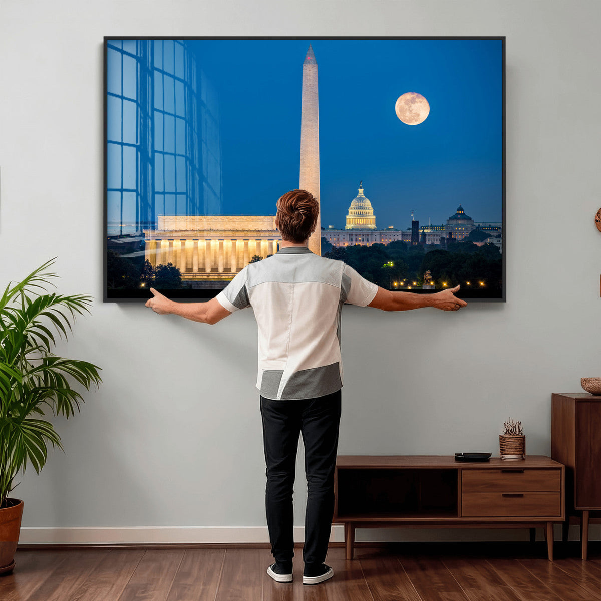 Washington DC Skyline Wall Art Canvas Print – Lincoln