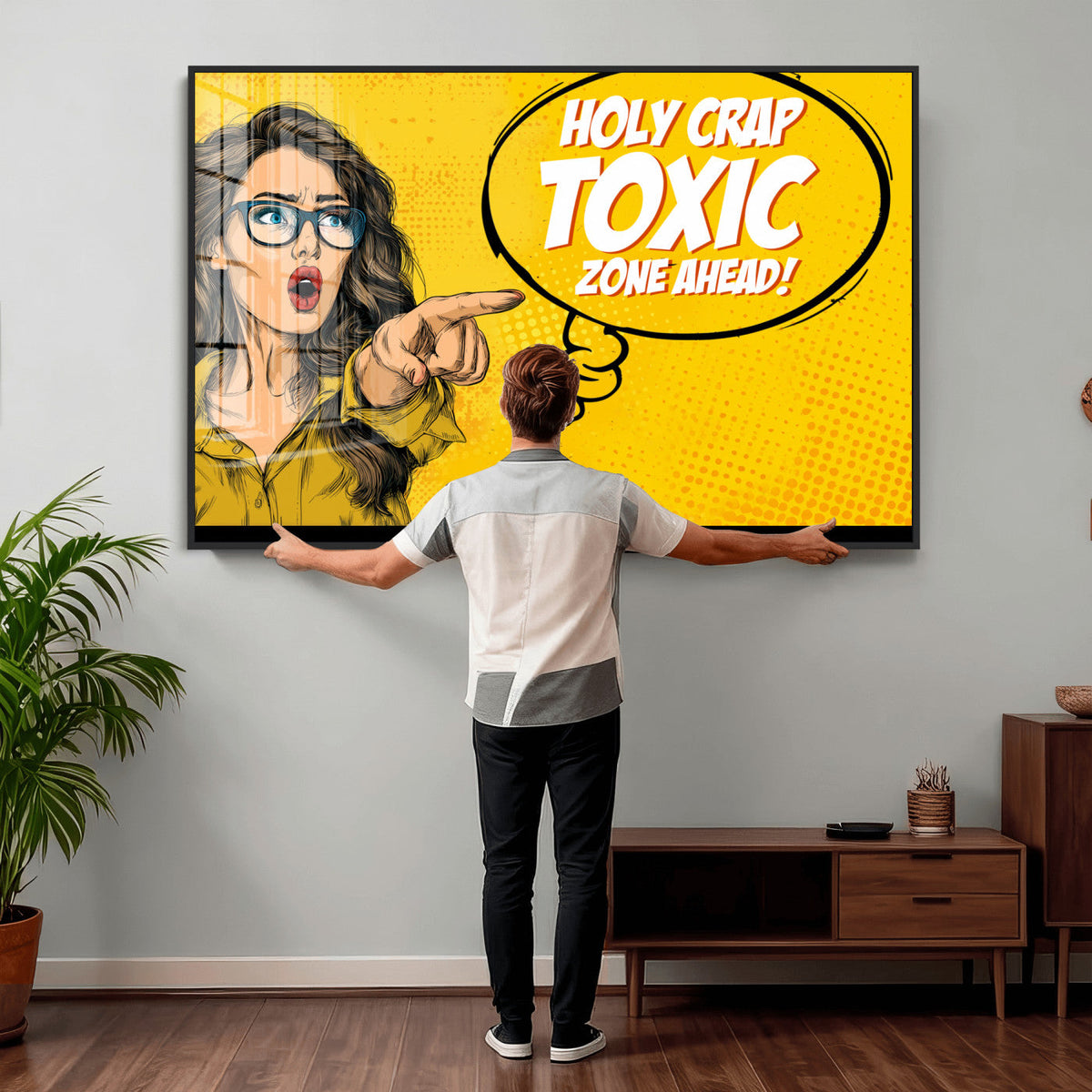 Pop Art Print Bathroom Sign Wall Art Canvas Print — Funny
