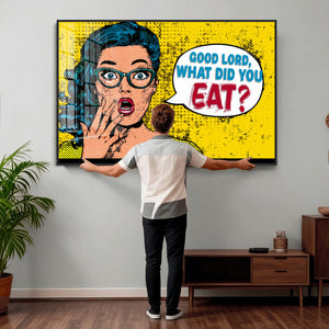 Pop Art Print Bathroom Sign Wall Art Canvas Print — Funny