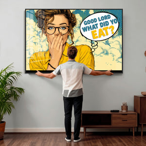 Pop Art Print Bathroom Sign Wall Art Canvas Print — Funny