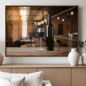 Wine and Bottle Wall Art Canvas Print