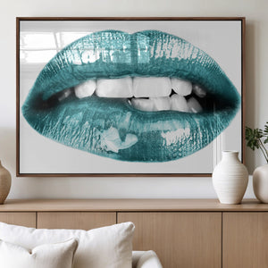Blue Lips Wall Art Canvas Print