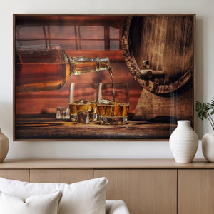 Whiskey and Cigar Canvas Wall Art | 3 Panel Bar Room Decor