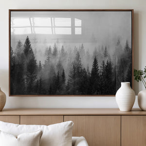 Fogy Forest Canvas Wall Art Print - Mountain Wall Art with