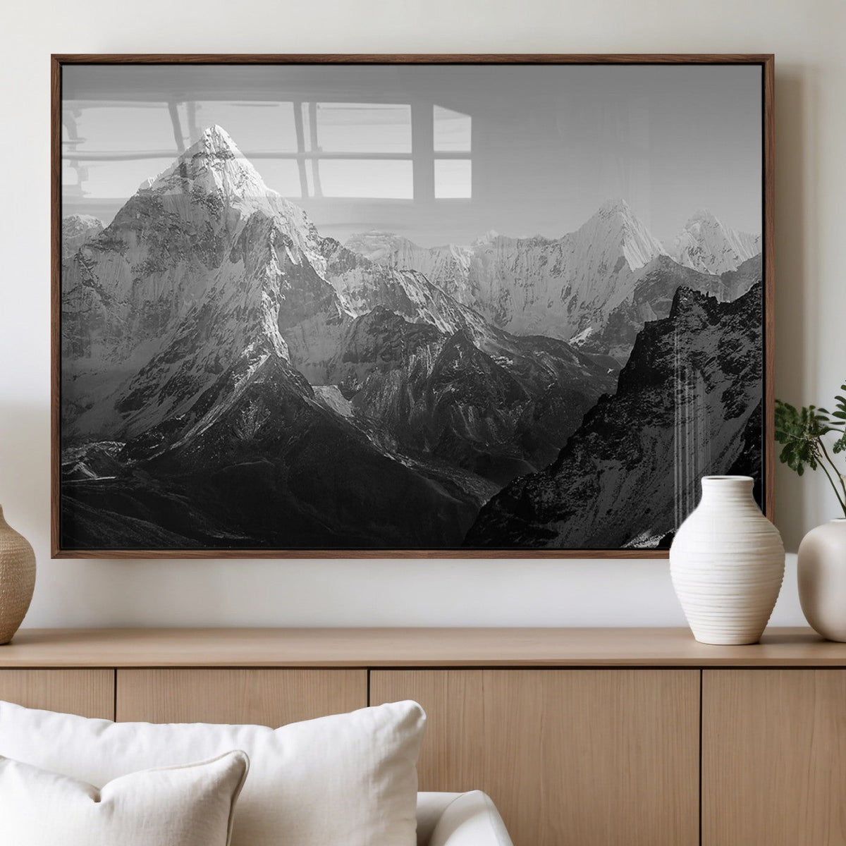 Everest Himalaya Mountain Peaks Black & White Triptych