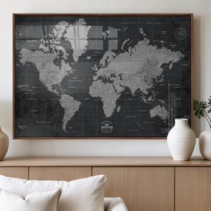 World Map Canvas Print – Detailed Map of the World Wall Art