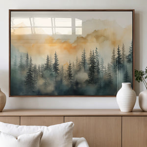 Abstract Forest Print - Mountain Wall Art | Autumn Landscape