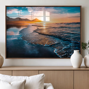 Sunset Beach Ocean Canvas Wall Art – Tranquil Ocean