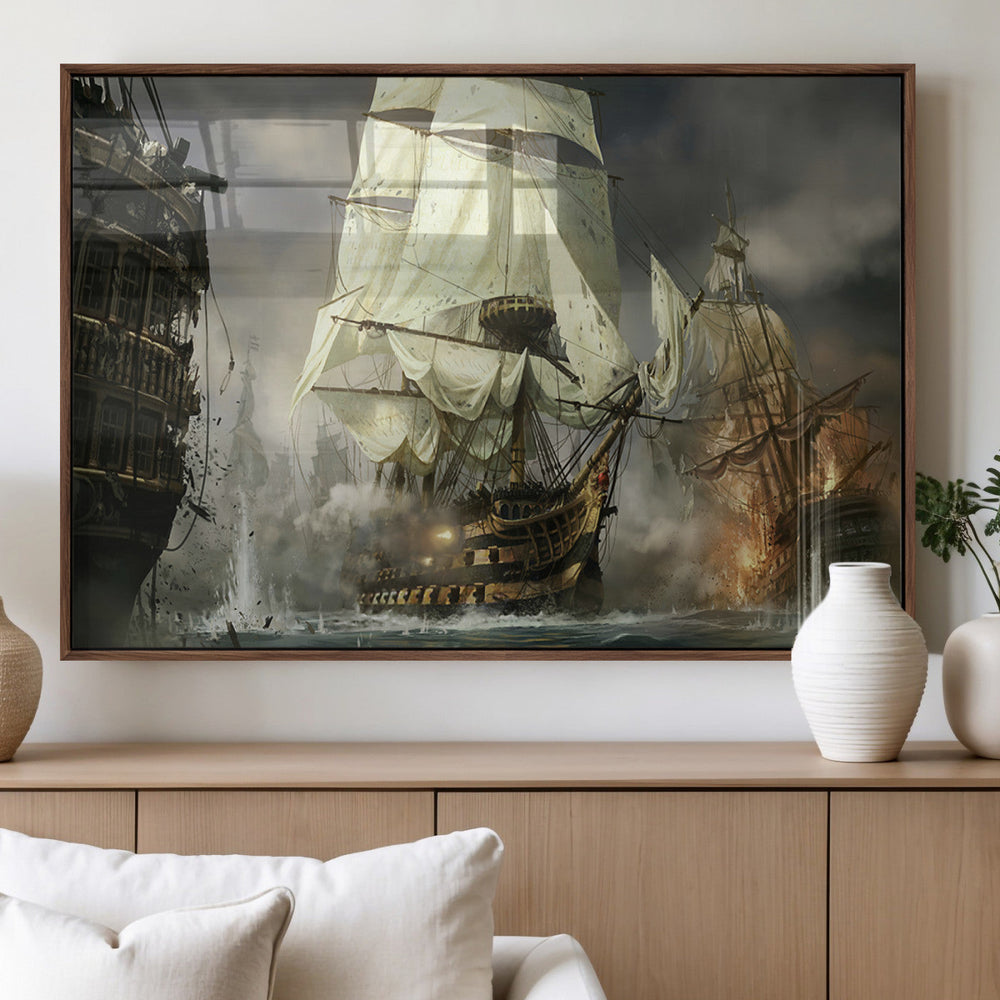 Pirate Ship War Wall Art Canvas Print