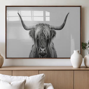 Farmhouse Longhorn Wall Art Canvas Print, Longhorn Texas