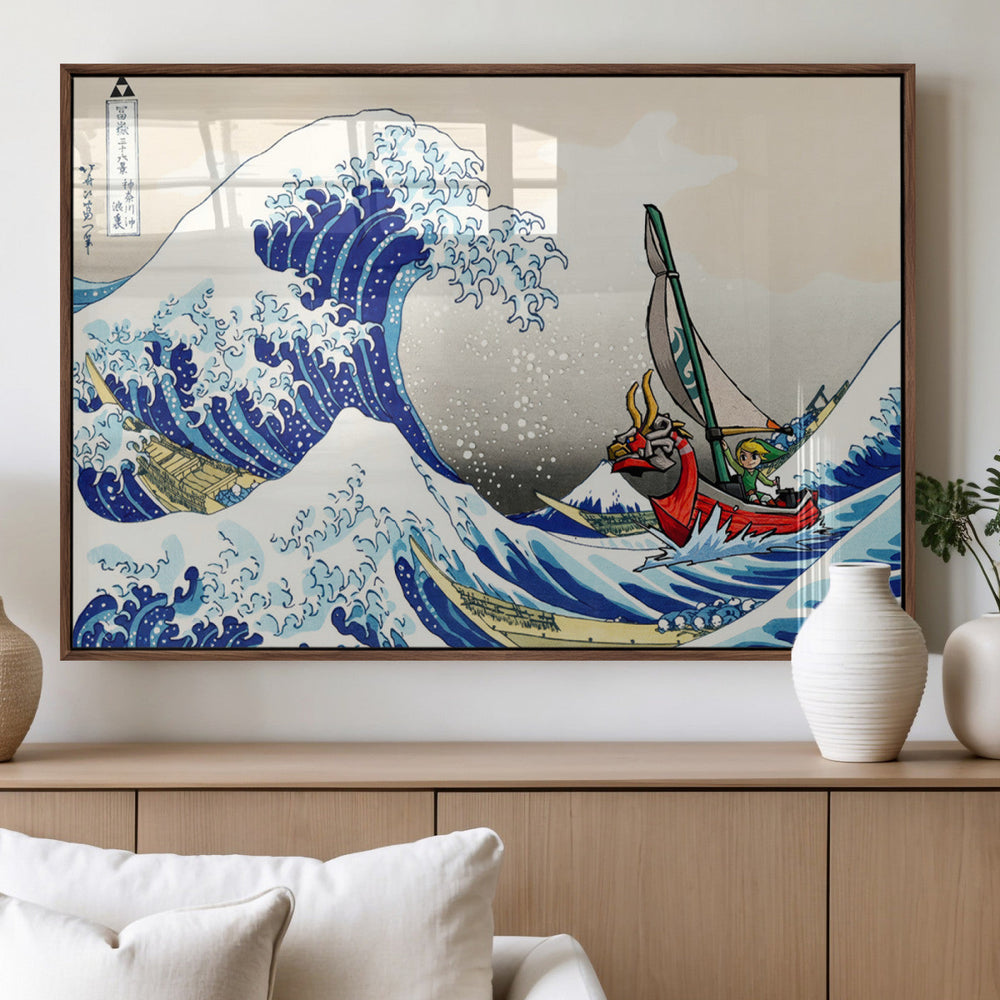 Katsushika Hokusai Kanagawa Giant Wave Wall Art Canvas Print