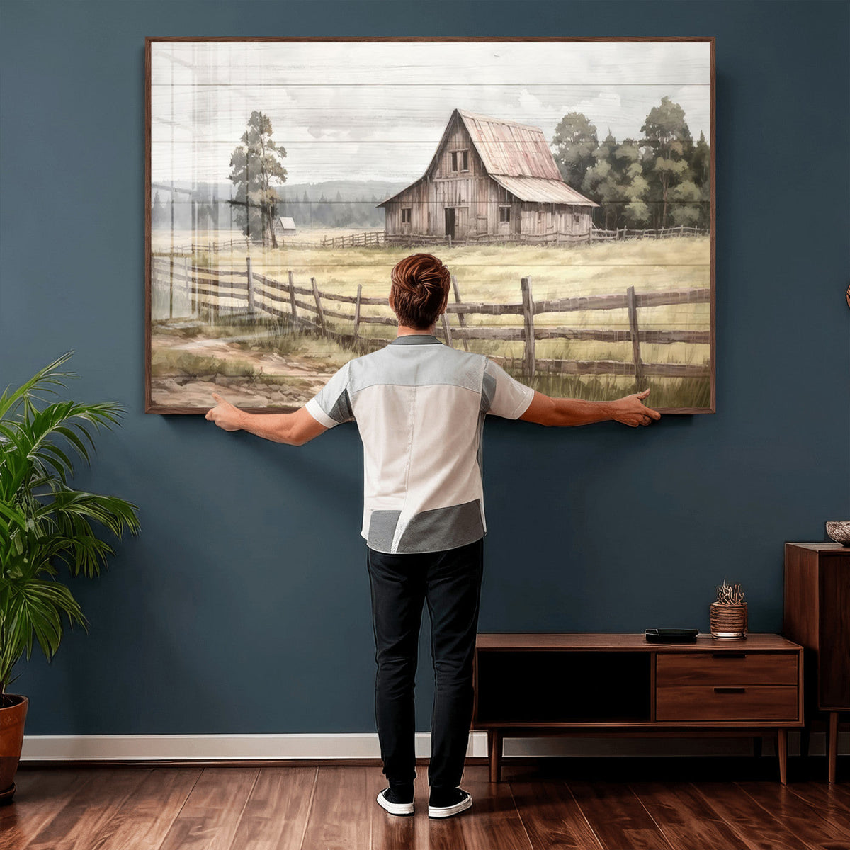 Rustic Farmhouse Barn Wall Art | 3-Panel Framed Gallery Wrap