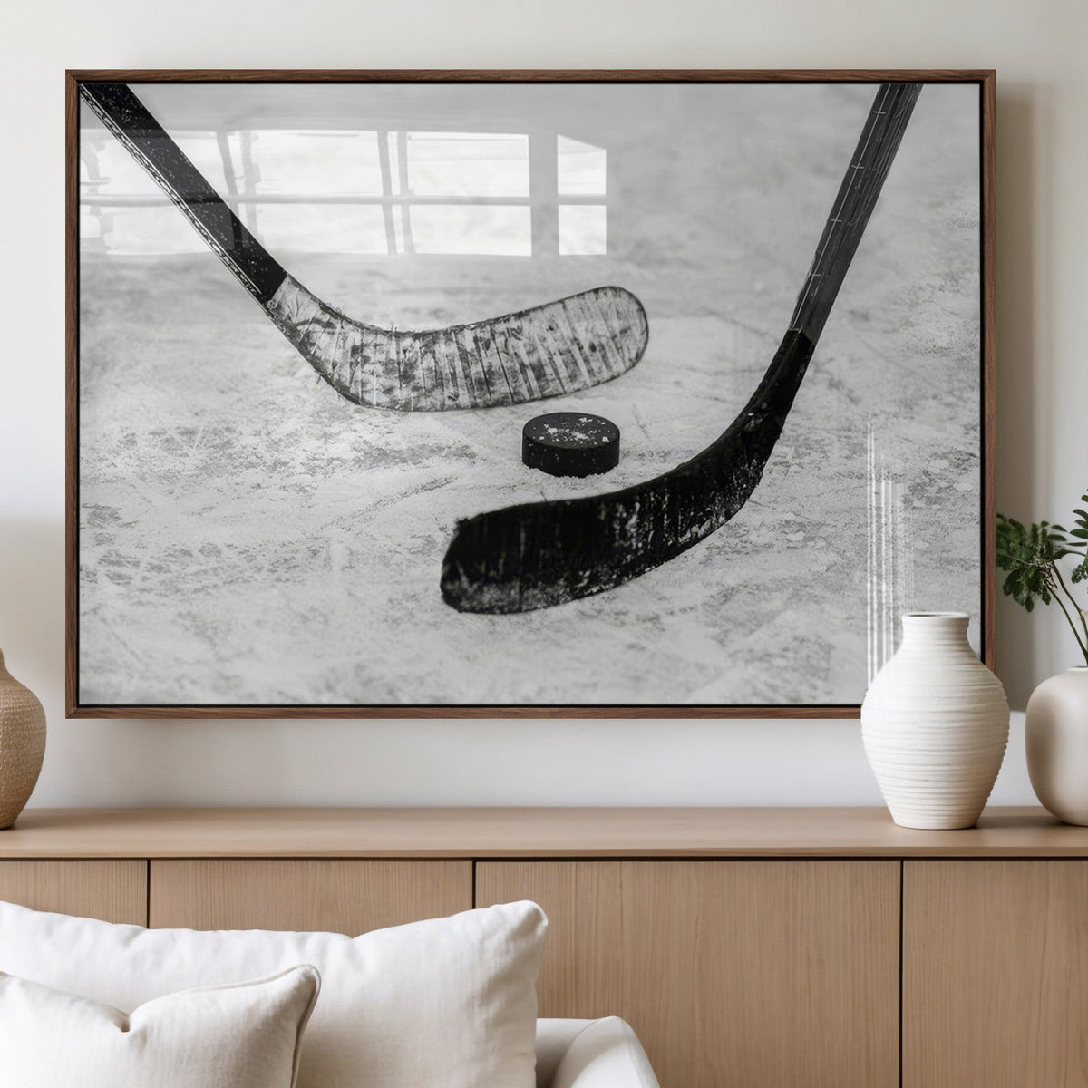 Winter Ice Hockey Sport Canvas Wall Art Print - Hockey Wall