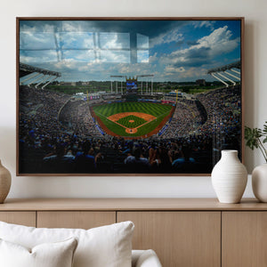 3-Panel Kauffman Stadium Wall Art Print | Large Kansas City
