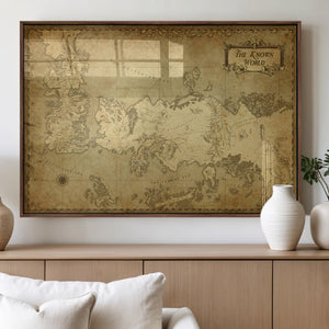 Vintage Game of Thrones Map Wall Art | Westeros and Essos