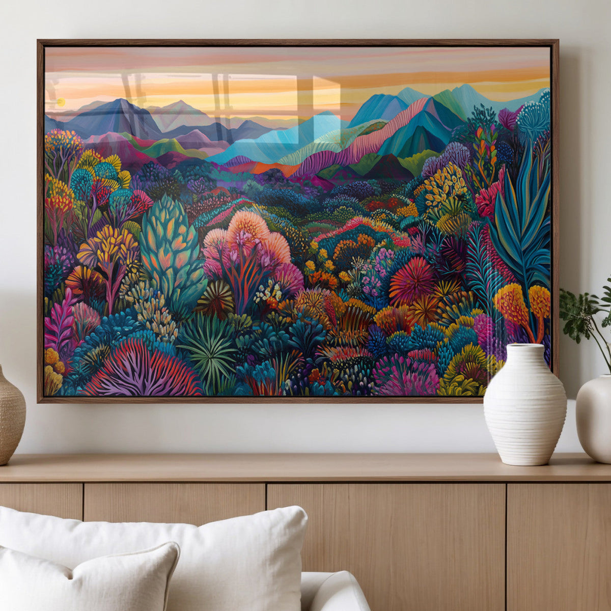 Colorful Abstract Landscape Wall Art Print Canvas - Vibrant