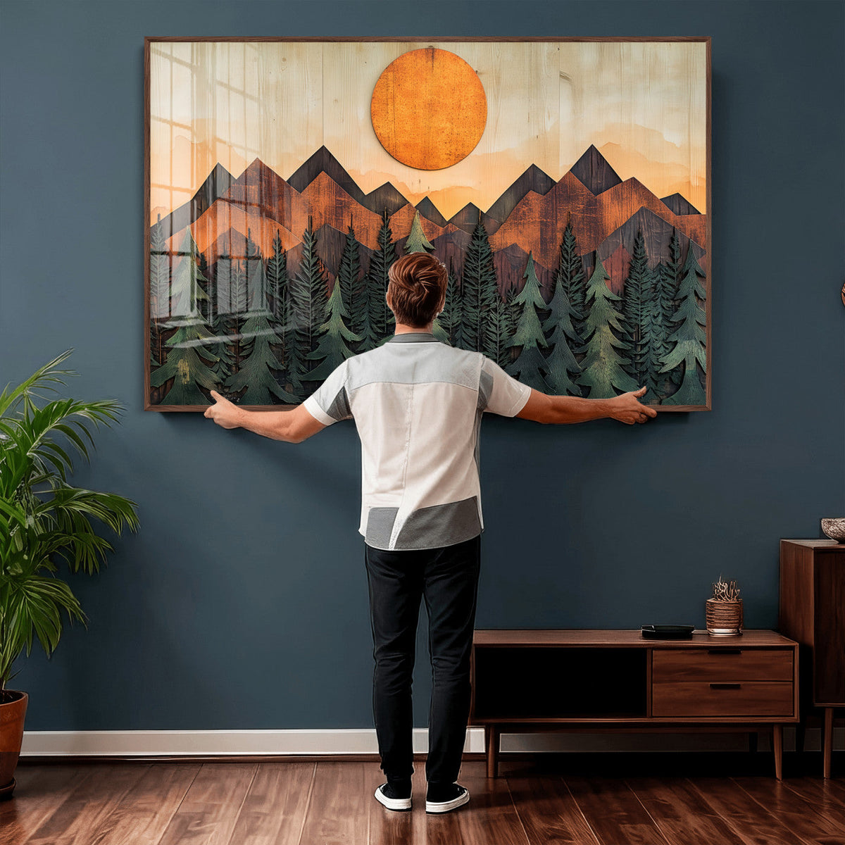 Sunset Mountain Landscape Canvas Wall Art Print - Nature