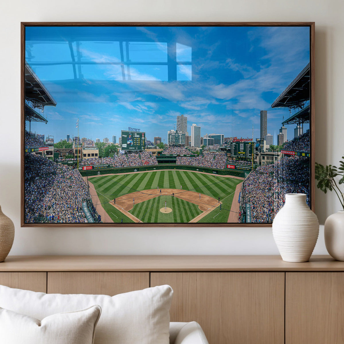 Wrigley Field Chicago Cubs Panoramic Art Multi-Piece Canvas