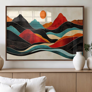 Western Wall Decor - Large Triptych Mountain Canvas - Boho