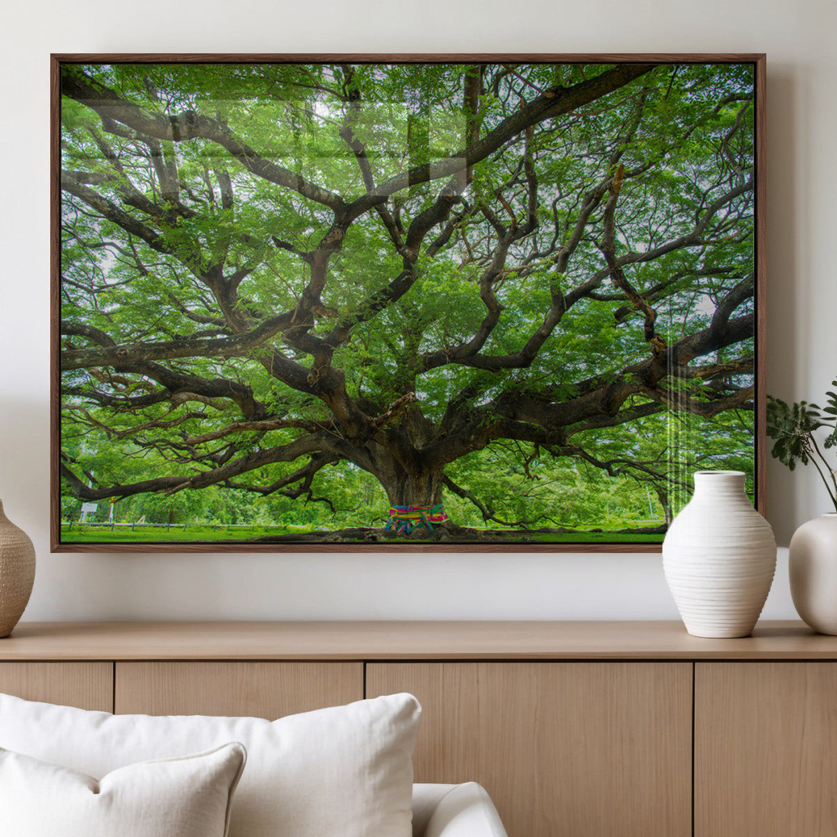 Oak Tree Wall Art Print, Forest Canvas Wall Art for Home and
