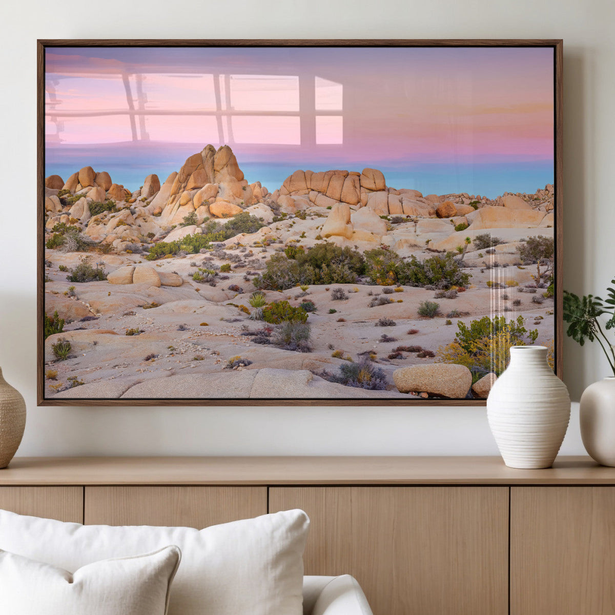 Vibrant Sunset Sky Wall Art Canvas Print – Framed Joshua