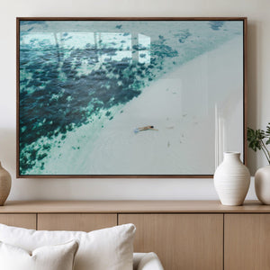 Minimal Beach Wall Art Canvas Print – Framed Ocean Swimming