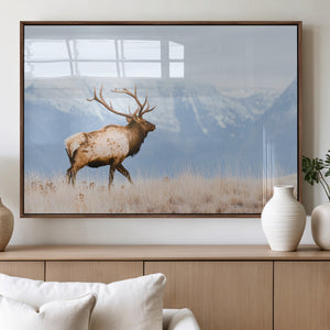 Elk Wall Art Canvas Print – Framed Mountain Wildlife Art