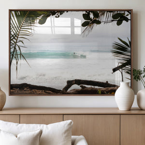 Tropical Surf Wall Art Canvas Print – Framed Palm Tree View