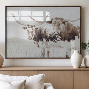Longhorn Wall Art Canvas Print – Framed Western Cow Canvas