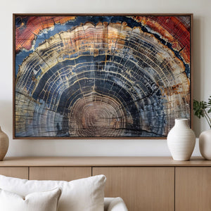 Tree Rings Wall Art Canvas Print – Framed Wood Art Picture
