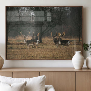 Deer Wall Art Canvas Print – Framed Rustic Wildlife Art