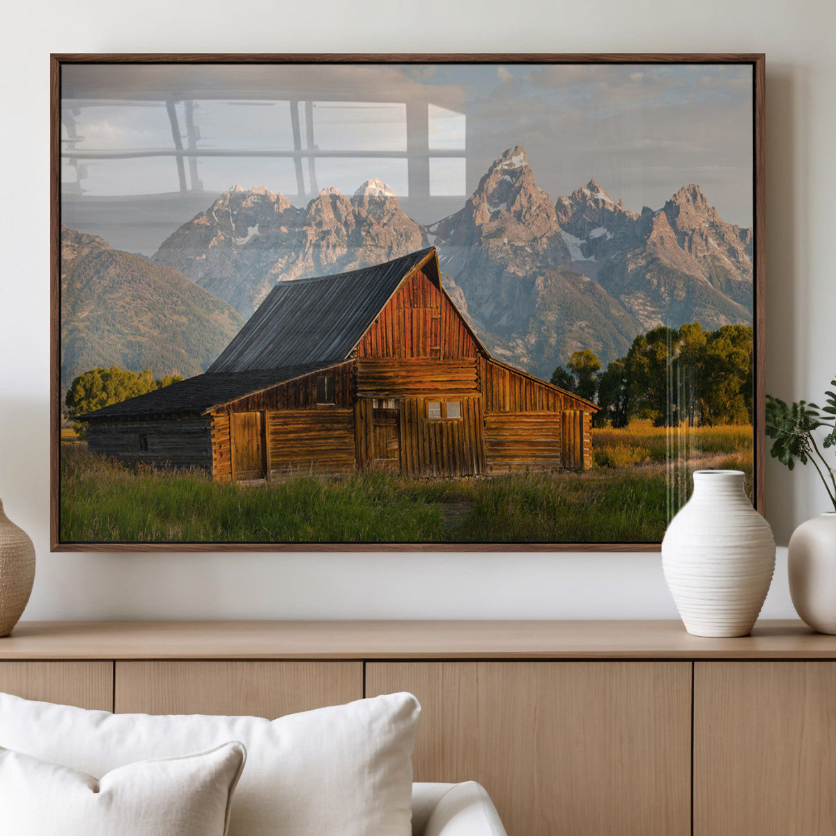 Rustic Barn Wall Art Canvas Print – Framed Grand Teton Park