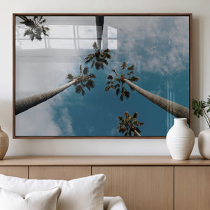 Tropical Palm Trees Wall Art Canvas Print Framed California