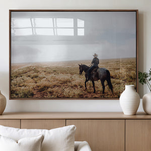 Cowboy Wall Art Canvas Print – Framed Western Ranch Scene