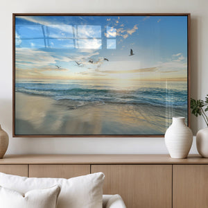 Minimalist Seaside Wall Art Canvas Print – Morning Glow