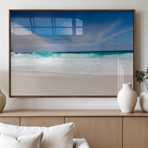 Ocean Breeze Wall Art Canvas Print, Aqua Waves and Coastal